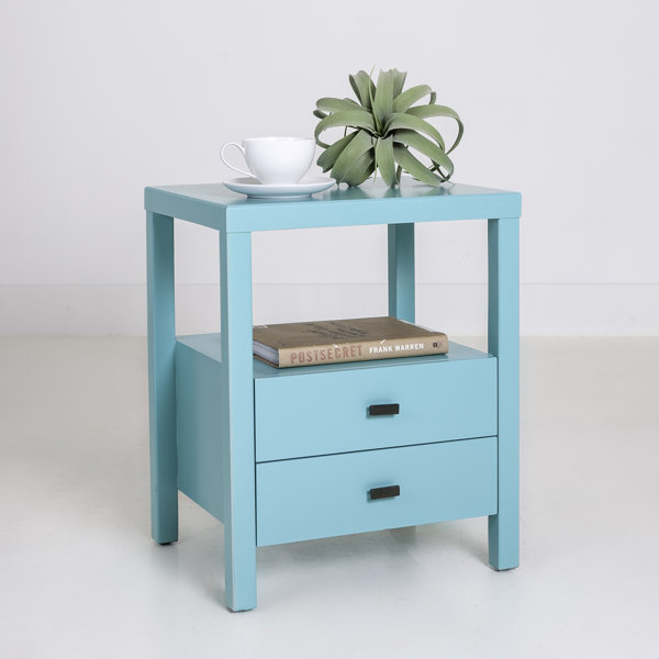 Leflore Solid Wood 2 Drawer End Table with Storage & Reviews Joss